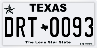 TX license plate DRT0093
