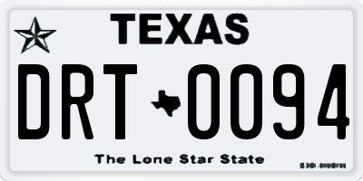 TX license plate DRT0094
