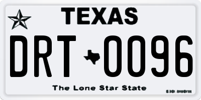TX license plate DRT0096