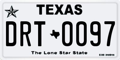 TX license plate DRT0097