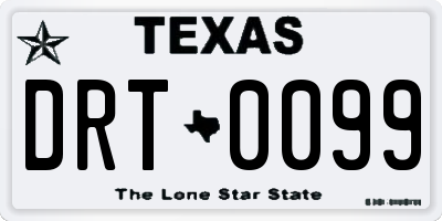 TX license plate DRT0099