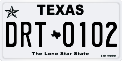 TX license plate DRT0102