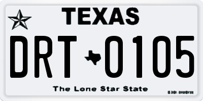 TX license plate DRT0105