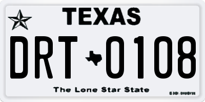 TX license plate DRT0108
