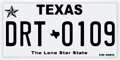 TX license plate DRT0109