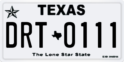 TX license plate DRT0111
