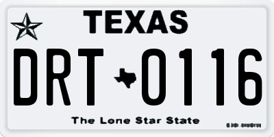 TX license plate DRT0116