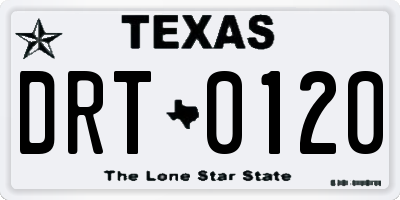 TX license plate DRT0120