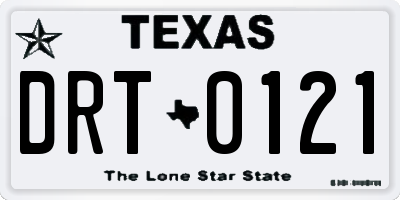 TX license plate DRT0121