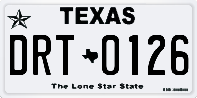 TX license plate DRT0126