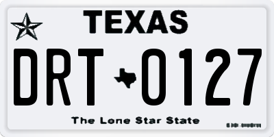 TX license plate DRT0127