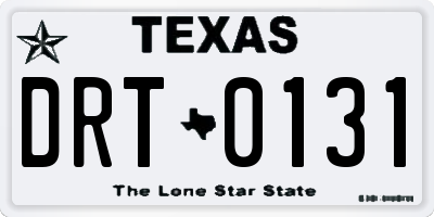 TX license plate DRT0131