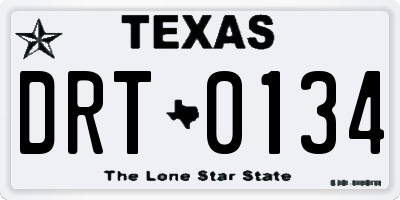 TX license plate DRT0134