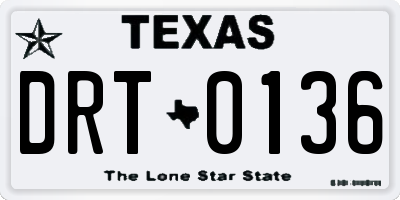 TX license plate DRT0136