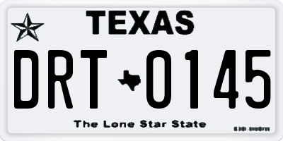 TX license plate DRT0145