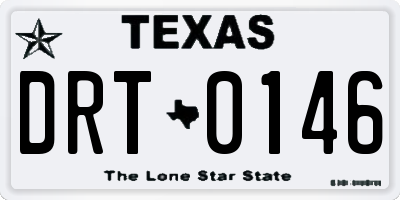 TX license plate DRT0146