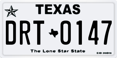 TX license plate DRT0147