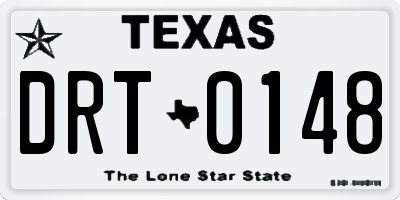 TX license plate DRT0148