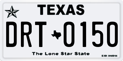 TX license plate DRT0150