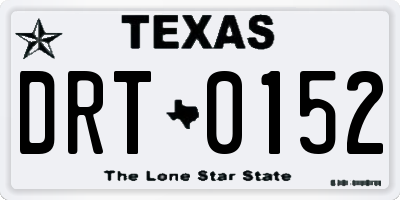 TX license plate DRT0152