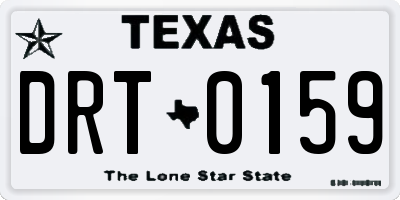 TX license plate DRT0159