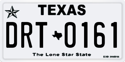 TX license plate DRT0161