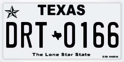 TX license plate DRT0166