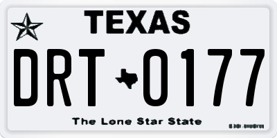 TX license plate DRT0177
