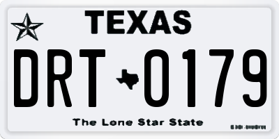TX license plate DRT0179