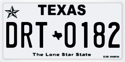 TX license plate DRT0182
