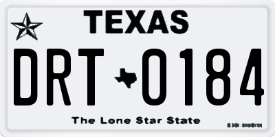 TX license plate DRT0184