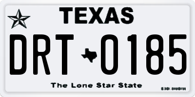 TX license plate DRT0185