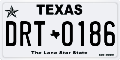 TX license plate DRT0186