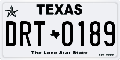 TX license plate DRT0189