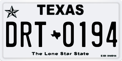TX license plate DRT0194