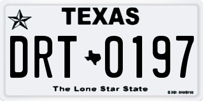 TX license plate DRT0197