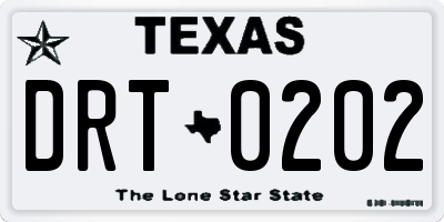 TX license plate DRT0202