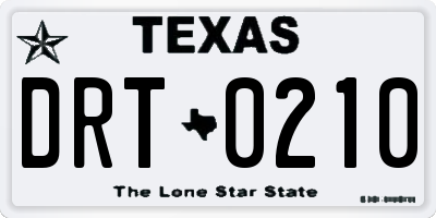 TX license plate DRT0210