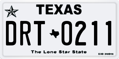 TX license plate DRT0211