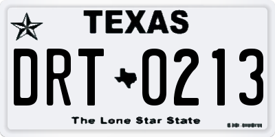 TX license plate DRT0213