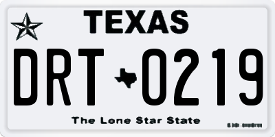 TX license plate DRT0219
