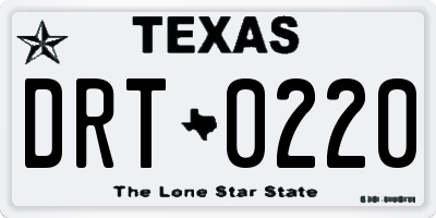 TX license plate DRT0220
