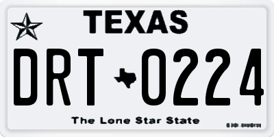 TX license plate DRT0224