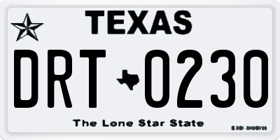TX license plate DRT0230