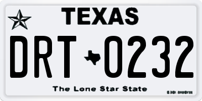 TX license plate DRT0232
