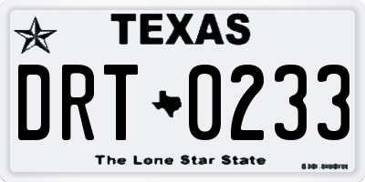 TX license plate DRT0233