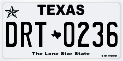 TX license plate DRT0236
