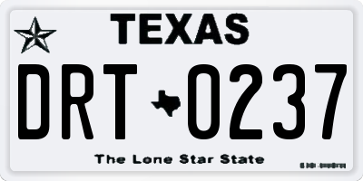 TX license plate DRT0237