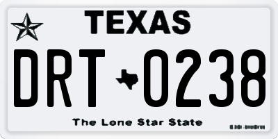 TX license plate DRT0238