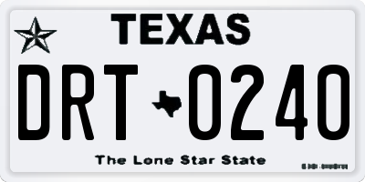 TX license plate DRT0240